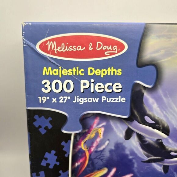 Melissa And Doug Majestic Depths Puzzle 300 Pieces Ocean Sealife Whales Complete - Picture 2 of 5